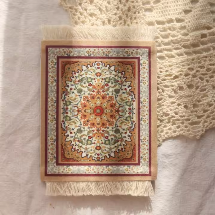 Accesorios de fotografía antideslizantes, decoración de mesa, cojín de escritorio de estilo persa, Mantel Individual con patrón Retro, almohadillas para tazas, posavasos, tapete para mesa - 1
