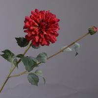Rama de crisantemos artificiales de 80cm, 2 cabezas, simulación de tacto Real, flores de Dalia, arte Floral, flores falsas de seda hechas a mano - details 8
