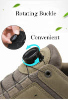 Zapatos de senderismo de marca para hombre, zapatillas de escalada con hebilla giratoria, zapatos antideslizantes para pesca al aire libre, zapatos de ciclismo y caza - details 6