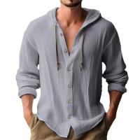Sudaderas con capucha para hombres, camisetas de lino y algodón, Tops de manga larga, verano y otoño, 3XL, 2XL - details 1