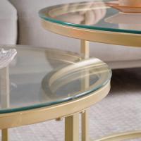 Conjunto de Mesa de Centro Redondo de Madera Tables de Café y Té-Claro - details 23