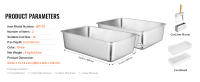SucceBuy XL Caja de arena para gatos, caja de arena para gatos de acero inoxidable extra grande con pala, cerrada sin olores, lados altos, 6 pulgadas de profundidad, fácil de limpiar para gatos grandes - details 5