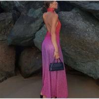 Vestido Halter sin Espalda de Colores Arcoíris Moda de Playa de Primavera 2025 para Mujeres - details 2