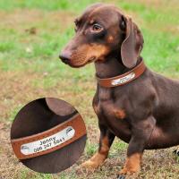 perro personalizado cuero PU, Collar de cachorro personalizado, collares mascotas grabados gratis para perros pequeños, medianos - details 16