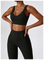 Traje de Yoga Deslizante para Mujer Entrenamiento de Baile Secado Rápido Fitness y Ocio Conjunto de Deporte de Dos Piezas Chaleco+Pantalones - details 28