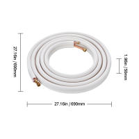 SucceBuy Juego de mini líneas divididas de 7620 mm, tubos de cobre de 6,4 y 12,7 mm de diámetro exterior con aislamiento de triple capa, para aire acondicionado y HVAC, incluye tiras de envoltura - details 2