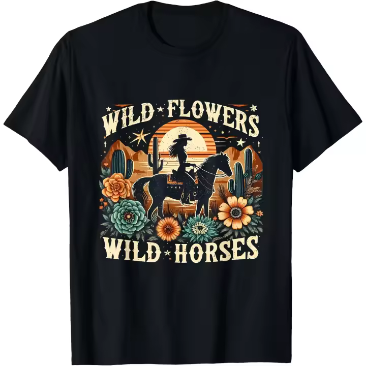 Camiseta de caballos salvajes para hombre - 1