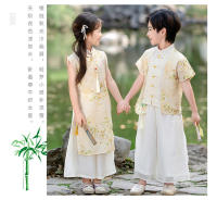 Conjunto Hanfu nacional para niños, Tang de verano para niños, nuevo estilo chino, Cheongsam para niñas y vestido de actuación para hermanos - details 15