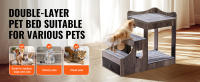 SucceBuy Litera Gris para Mascotas con Escaleras Extraíbles, Percha con Ventana de Varios Niveles para Perros y Gatos, con Almacenamiento y Uso en Interiores, Cómoda Plataforma para Asiento para Mascotas Pequeñas - details 3