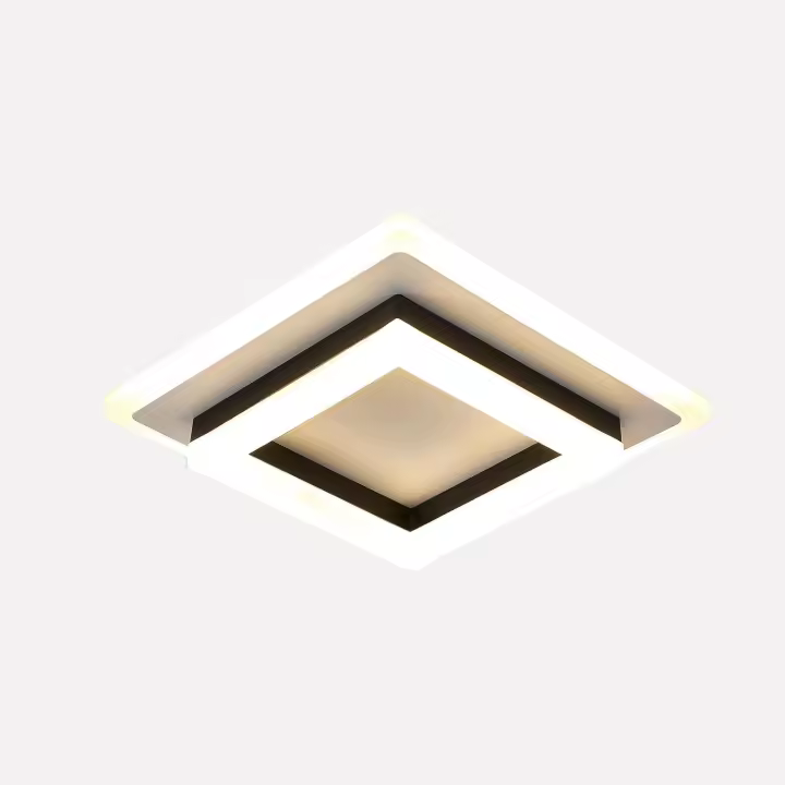 Lámpara de techo cuadrada acrílica GOECO, luz cálida blanca y negra, 24 W, 20 cm, 220 V, temperatura de color 3000 K. - 1