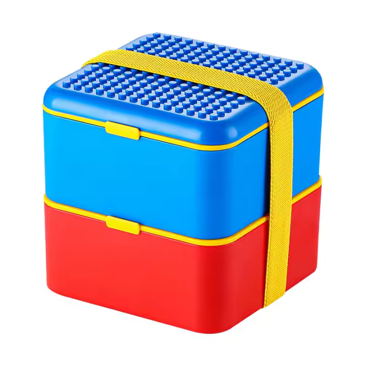 Juego de Caja Bento Divertido Bloques de Construcción de Color DIY Empalme Comida para Estudiantes - 1