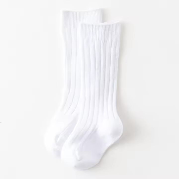 Calcetines hasta la rodilla para bebé, medias de algodón liso a rayas, largas, para niños de 0 a 3 años, 1 par - 1
