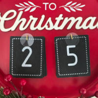 Calendario de Navidad con cuenta atrás artesanías de madera, adornos redondos, calendario de Navidad - details 4
