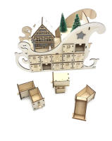 Calendario Adviento 2024, creativo de madera con 24 cuentas atrás, adornos artesanales de decoración navideña de madera - details 1