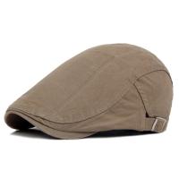 Gorras de algodón ajustables para hombre y mujer, Boina informal plana de hiedra, suave, Color sólido, para conducir, sombreros de sol grises - details 5