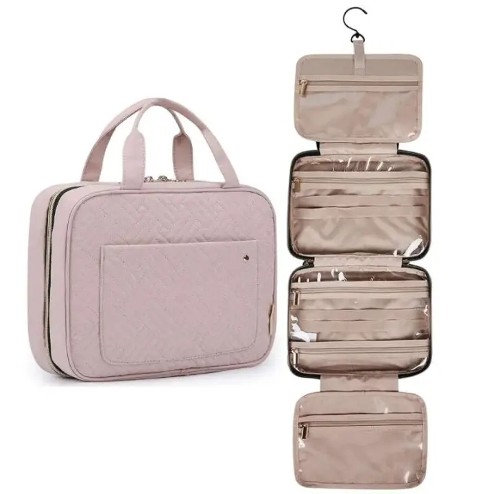 Neceser de viaje E74B para mujer, organizador grande de cosméticos y maquillaje con gancho para colgar, organizadores de almacenamiento - 1