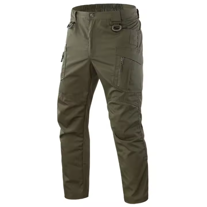 Pantalones De Ciudad Para Hombre Cargo Resistentes Al Agua Y Algodón Pantalones Casuales Multi-bolsillos Y Secado Rápido - 1