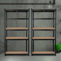 Estantería Modular de Acero y MDF Antihumedad Paquete 2, Carga Máx. 875Kg, 90x40x180cm, 5 Baldos Ajustables, Negro - details 8