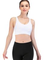 Tops cortos cruzados para mujer, camisa deportiva de manga corta blanca para Yoga - details 1