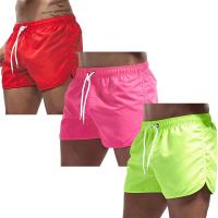 Pantalones cortos de playa para hombre, bañadores de playa de color sólido para verano, pantalones informales para correr, pantalones cortos ligeros de secado rápido para natación y surf, 3 uds. - details 2