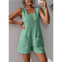 Moda de Primavera-Verano para Mujer 2025 Chaleco Sin Mangas a Rayas en Contraste Informal Pantalones Cortos de Mono Multicolor Opcional - details 9
