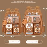 Mochila de capibara de dibujos animados, mochila escolar ligera repelente al agua, mochila de gran capacidad para aliviar la carga, para estudiantes y escuela - details 1