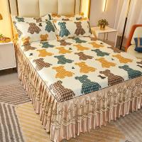 Funda de Cama de Encaje Clásico Royal Blue 2/3 Pcs Lavable con Banda Elástica - details 8