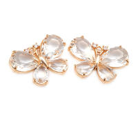 Colgantes de Mariposa de Vidrio de Zirconia de Brasso Dorado 18K Collar Aretes de Alta Calidad Accesorios de Joyería DIY - details 34