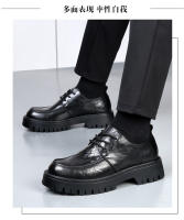 Nueva plataforma de moda, zapatos casuales, zapatos de cuero de punta grande para hombres de negocios británicos, cuero genuino - details 9