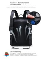 Mochila de negocios de cuero genuino de los hombres, mochila de piel de vaca de capa superior - details 6