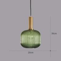 Lámpara colgante de vidrio,Lámpara colgante de vidrio Verde y enchufe dorado Lámpara de techo Candelabro - details 5