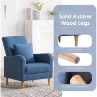 Sillón Salón Sofá Individual para Dormitorio, Silla moderna tapizada con Cojines, Silla de tela Esquina de Lectura Silla lateral con Espuma viscoelástica Suave Asiento Lounge y patas de madera, - details 6