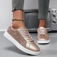 Zapatos deportivos planos informales para mujer, zapatillas deportivas con cordones a la moda para mujer - details 4