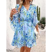 Vestido fluido sin tirantes con estampado floral bohemio para mujer, verano 2025 - details 30