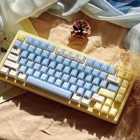 Teclas translúcidas azules de 164 teclas, PBT ABS, doble disparo, perfil de cereza, juego grande de teclas para teclado nical con diseño Alice - details 2