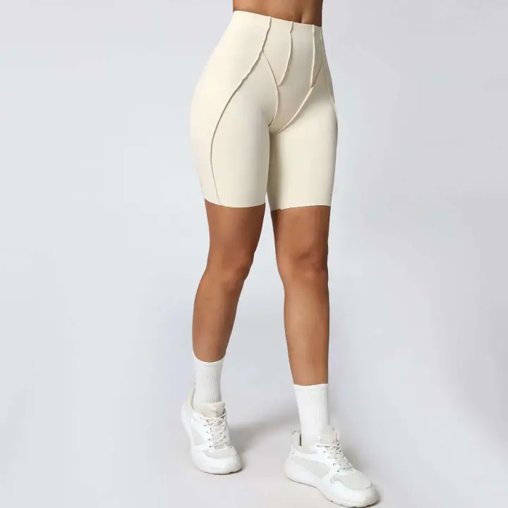 Malla de yoga sin costuras para mujer, cintura alta deportiva Fiess, color melocotón, pantalones de entrenamiento para correr, entrenamiento, gimnasio - 1