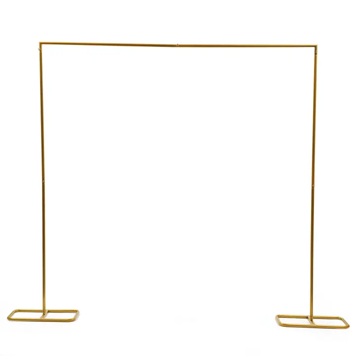 Arco de hierro cuadrado para FONDO DE BODA, soporte de hierro para ceremonia, recepción, fiesta de cumpleaños, bricolaje, 2,1 m - 1