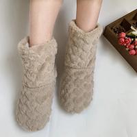 Zapatillas de invierno para mujer, zapatos de invierno, calcetines de suelo para parejas, zapatillas de tubo alto antideslizantes de terciopelo grueso para baile interior para adultos - details 5