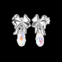 Anillos de pavimentación brillantes de circonita 2025 con lazo de plata pura Original, pendientes para mujer, regalos de joyería de aniversario - details 0