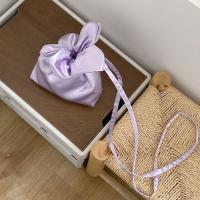 Paquete ligero de bolsillo con cordón de flores, bolsa de almacenamiento, bolso de flores de estilo coreano, bolso de hombro de mezclilla satinado a cuadros, compras - details 5