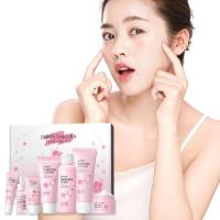7 uds/5 uds/Set Sakura conjunto de cuidado de la piel para mujer regalo crema Facial suero tóner limpiador Facial protector solar crema para ojos caja de regalo cara W1W3 - details 3