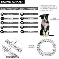 con hebilla, resistente, 19MM espesor, ancho, Collar cadena eslabones cubanos Metal de acero inoxidable para perros grandes - details 0
