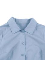 2025 nuevo Retro Turn Down Collar abotonada plisado sólido vestido de camisa de algodón de manga corta mujeres lisos Vintage vestidos hasta la rodilla - details 11