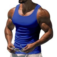 Camiseta de tirantes americana para hombre, top deportivo elástico sin mangas, para entrenamiento físico - details 1