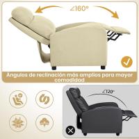 Sillón de Masaje Silla Relax Butaca Sofá Ajustable de Relajación con Función Reclinable para Sala de Estar y Dormitotio Gris - details 25