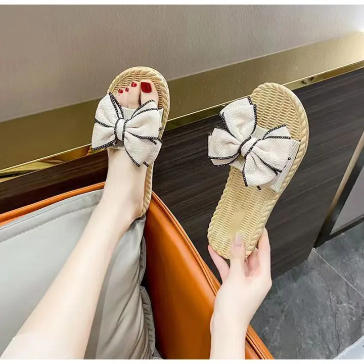 Chanclas de Playa Verano 2024 Pantuflas de Paja para Mujer - 1