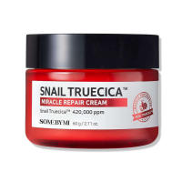 SOME BY MI Truecica Miracle Cream 2.02Oz, 60ml Hidratante facial de reparación diaria sensible a la mucina de caracol para marcas de acné y - details 0