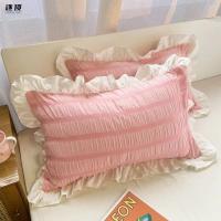 Funda de almohada Lisa para niñas, 1 unidad, diseño de volantes de lujo europeo, funda de almohada de princesa dulce - details 1