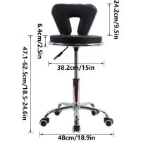 Cuero con Respaldo bajo PU cojín Moderno Ajustable en Altura Silla Ruedas para Oficina en casa (Negro) - details 6