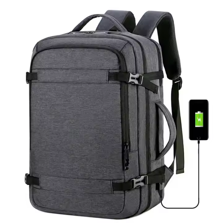 Mochila de Viaje USB 40L Expandible Resistente al Agua, Aprobada para Vuelos, Mochila Duradera para Hombres 17 Pulgadas - 1